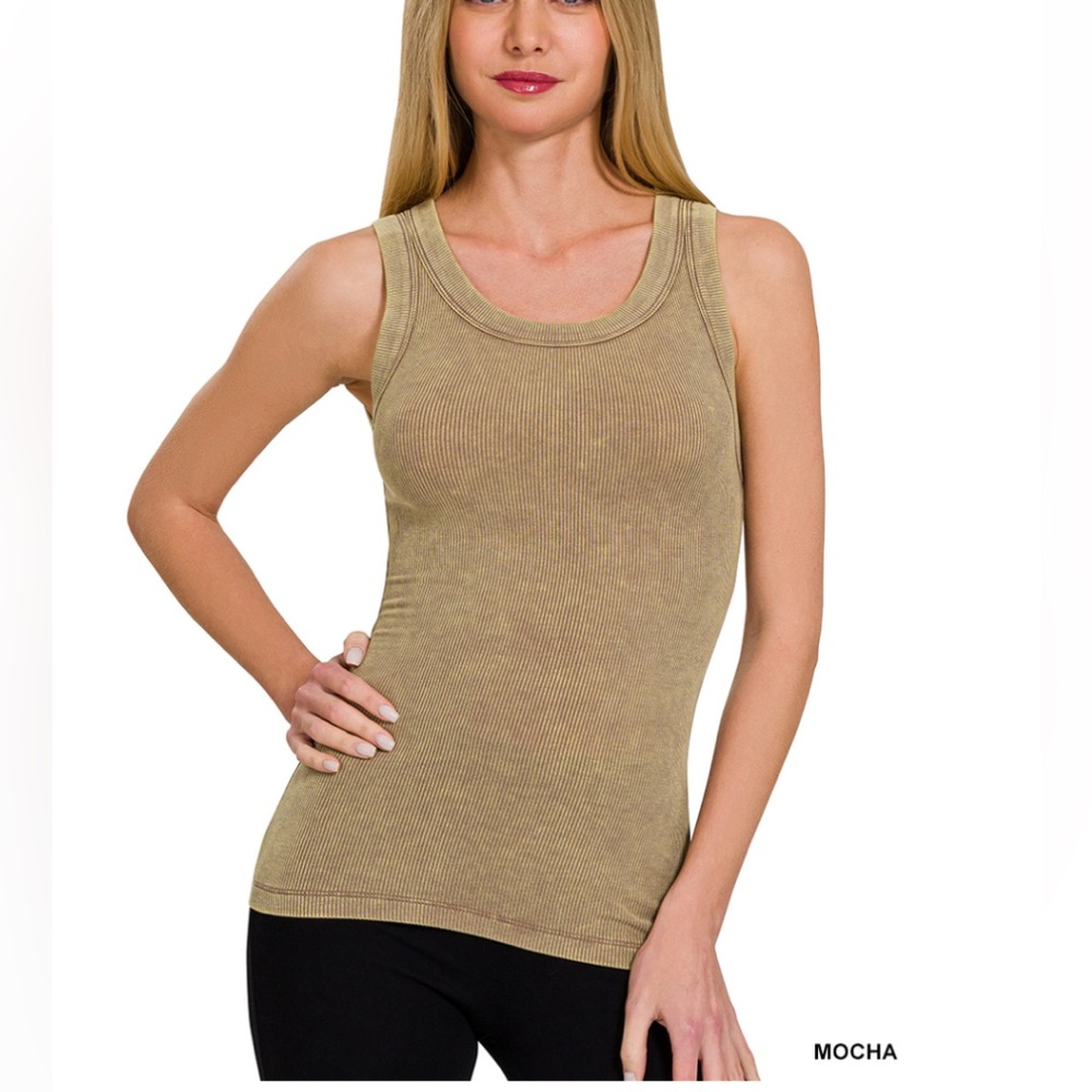 Zenana Ribbed Tank Top - Picture 2 of 6